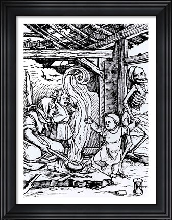 Framed Death Taking a Child Print