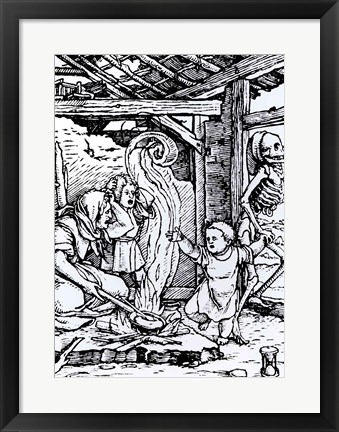 Framed Death Taking a Child Print