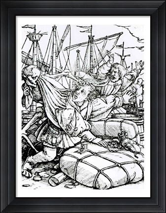 Framed Death and the Merchant Print