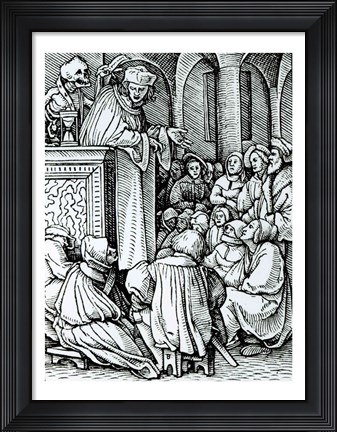 Framed Death and the Preacher Print