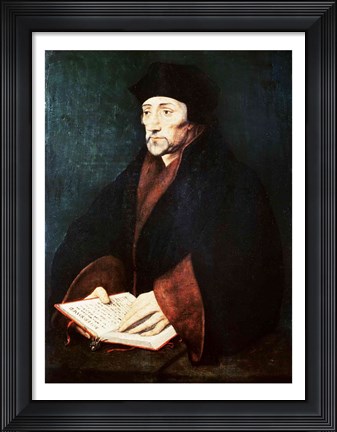 Framed Portrait of Desiderius Erasmus Print