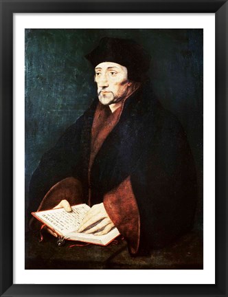 Framed Portrait of Desiderius Erasmus Print