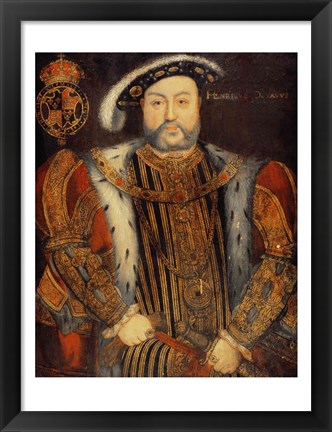 Framed Portrait of Henry VIII B Print