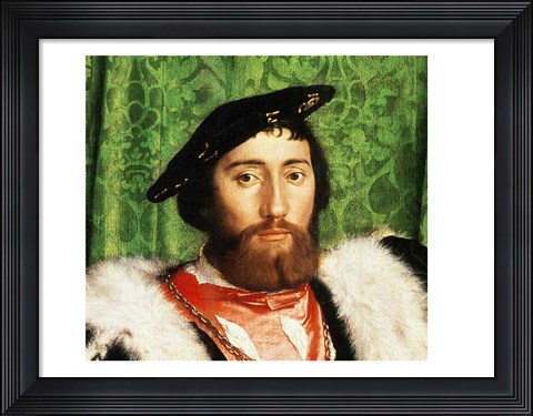 Framed Ambassadors, 1533, Portrait Detail Print