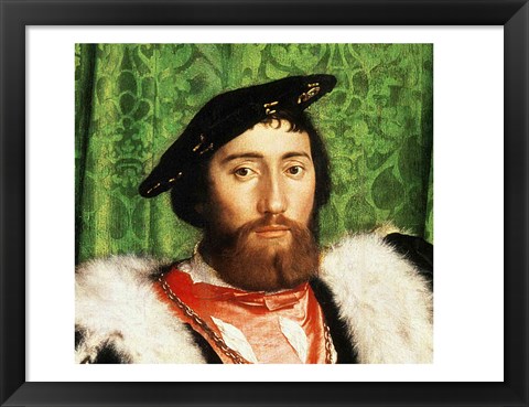 Framed Ambassadors, 1533, Portrait Detail Print