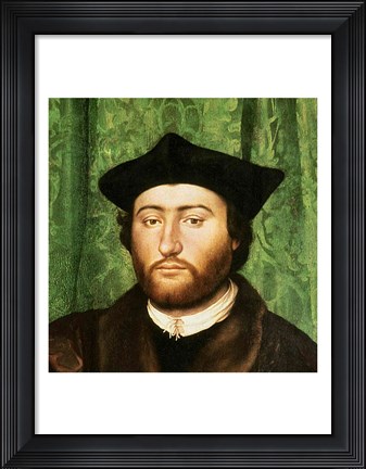 Framed Ambassadors, 1533, Right Portrait Detail Print