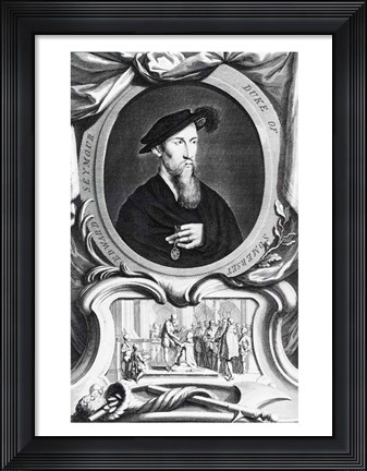 Framed Portrait of Edward Seymour, 1536, Detail Print