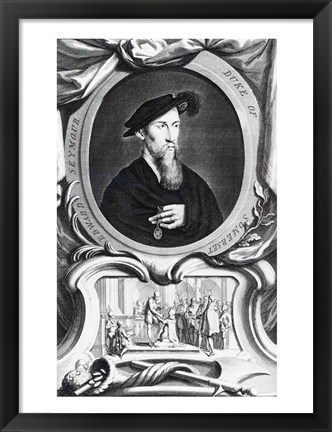 Framed Portrait of Edward Seymour, 1536, Detail Print