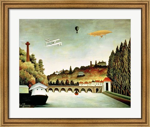 Framed View of the Bridge at Sevres and the Hills at Clamart Print