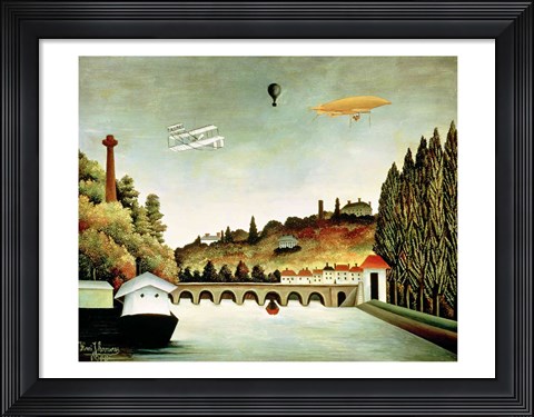 Framed View of the Bridge at Sevres and the Hills at Clamart Print