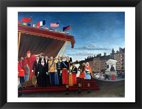 Framed Representatives of the Forces greeting the Republic as a Sign of Peace, 1907 Print