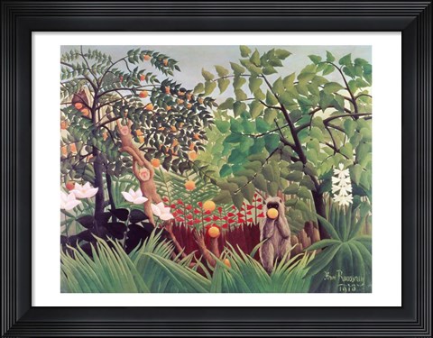 Framed Exotic Landscape, 1910 Print
