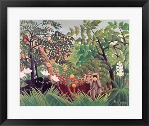 Framed Exotic Landscape, 1910 Print