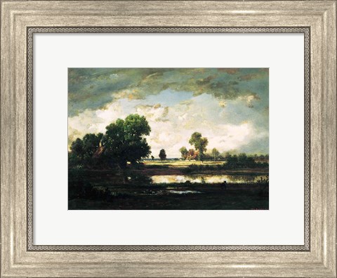 Framed Pool with a Stormy Sky Print
