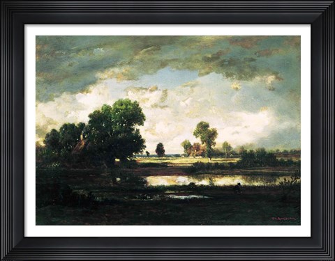 Framed Pool with a Stormy Sky Print