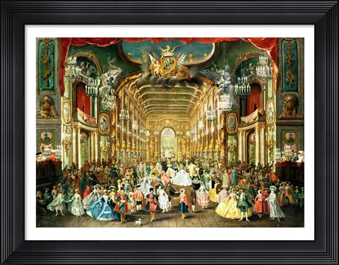 Framed Masked Ball in the Hoftheater, Bonn, 1754 Print