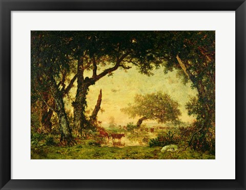 Framed Edge of the Forest at Fontainebleau Print