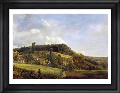 Framed Forest Glade near a Village, 1833 Print