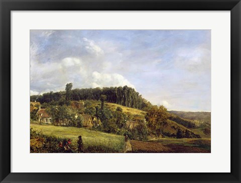 Framed Forest Glade near a Village, 1833 Print