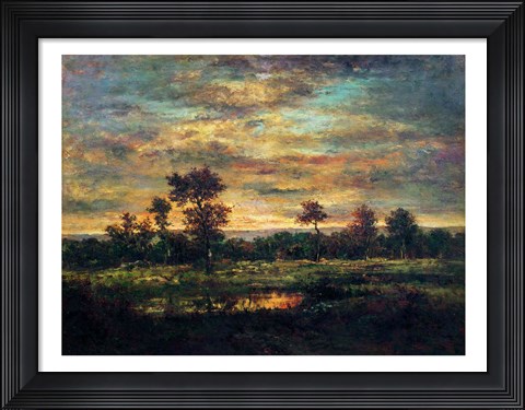 Framed Pond at the Edge of a Wood Print