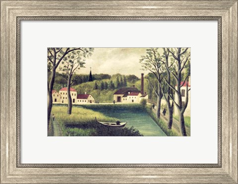Framed Landscape with a Fisherman Print
