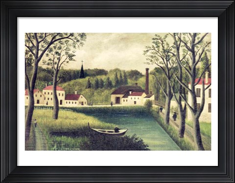 Framed Landscape with a Fisherman Print