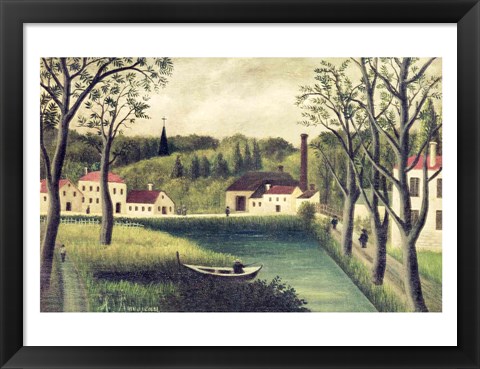 Framed Landscape with a Fisherman Print