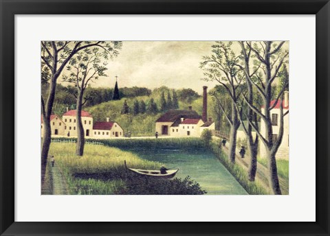 Framed Landscape with a Fisherman Print