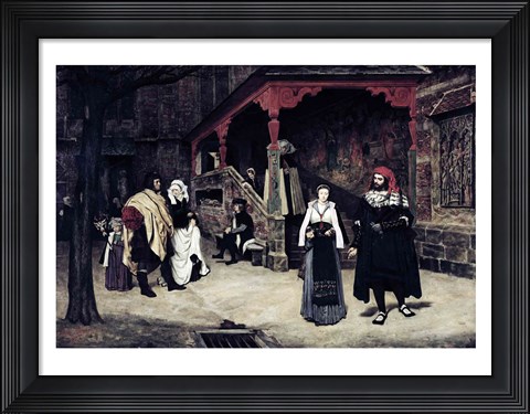 Framed Meeting of Faust and Marguerite, 1860 Print
