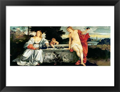 Framed Sacred and Profane Love, c.1515 Print