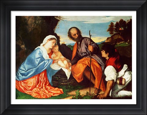Framed Holy Family and a Shepherd Print