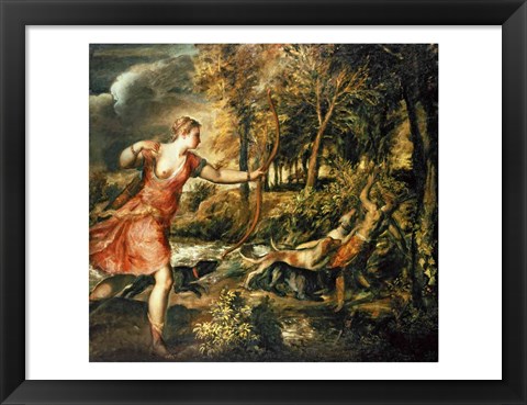 Framed Death of Actaeon Print