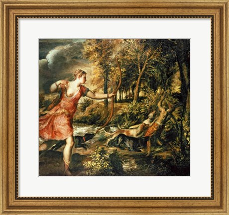 Framed Death of Actaeon Print