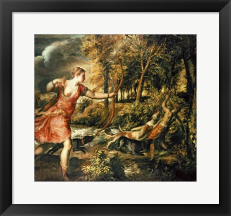 Framed Death of Actaeon Print