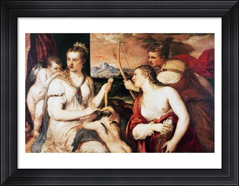 Framed Education of Cupid, c.1565 Print