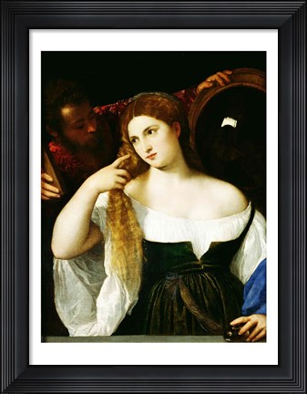 Framed Portrait of a Woman at her Toilet Print