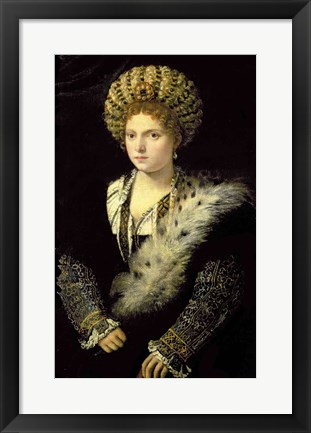 Framed Portrait of Isabella d&#39;Este Print