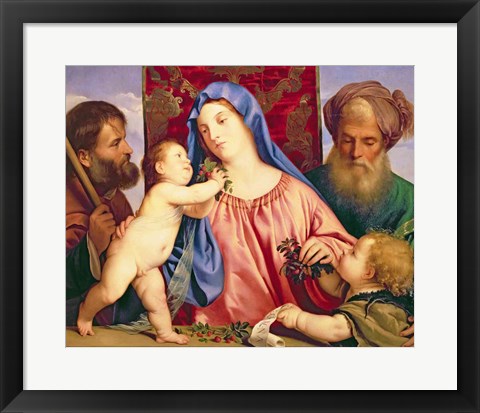 Framed Madonna of the Cherries with Joseph Print