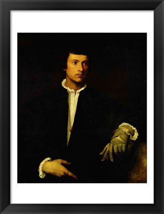 Framed Man with a Glove, c.1520 Print