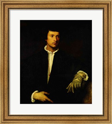 Framed Man with a Glove, c.1520 Print