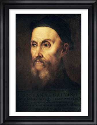 Framed Portrait of John Calvin Print
