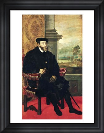 Framed Seated Portrait of Emperor Charles V Print