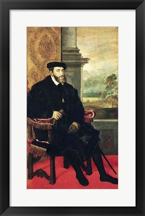 Framed Seated Portrait of Emperor Charles V Print