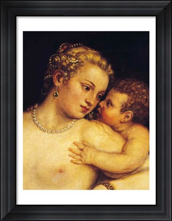 Framed Venus Delighting herself with Love and Music, 1545 Print