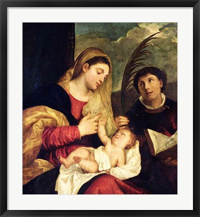 Framed Madonna and Child with SS. Stephen, Jerome and Maurice Print
