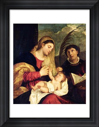 Framed Madonna and Child with SS. Stephen, Jerome and Maurice Print