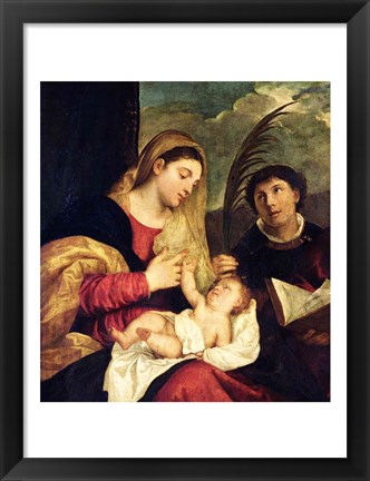 Framed Madonna and Child with SS. Stephen, Jerome and Maurice Print