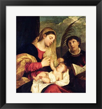 Framed Madonna and Child with SS. Stephen, Jerome and Maurice Print