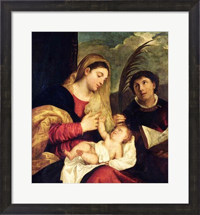 Framed Madonna and Child with SS. Stephen, Jerome and Maurice Print