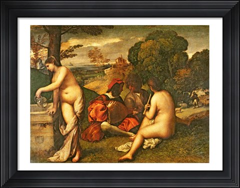 Framed Le Concert Champetre Print